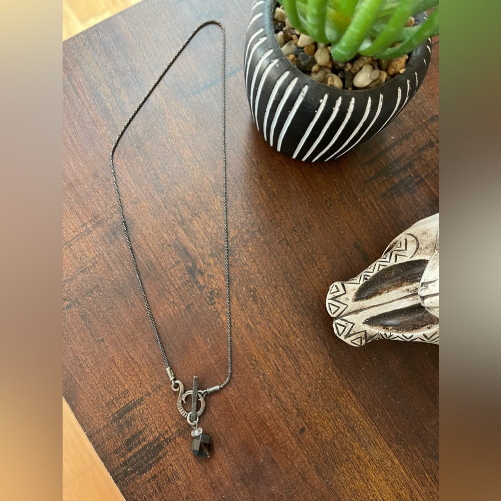 EUC Smokey Quartz and .925 Sterling Silver Necklace.